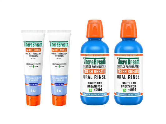 TheraBreath Fresh Breath Oral Rinse & Whitening Toothpaste Bundle